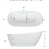 Acrylic Freestanding Soaking Bathtub With Integrated Slotted Overflow And Brushed Nickel Toe-Tap Drain, Cupc C Ertified, 02141-Bn - Glossy White - Image 5