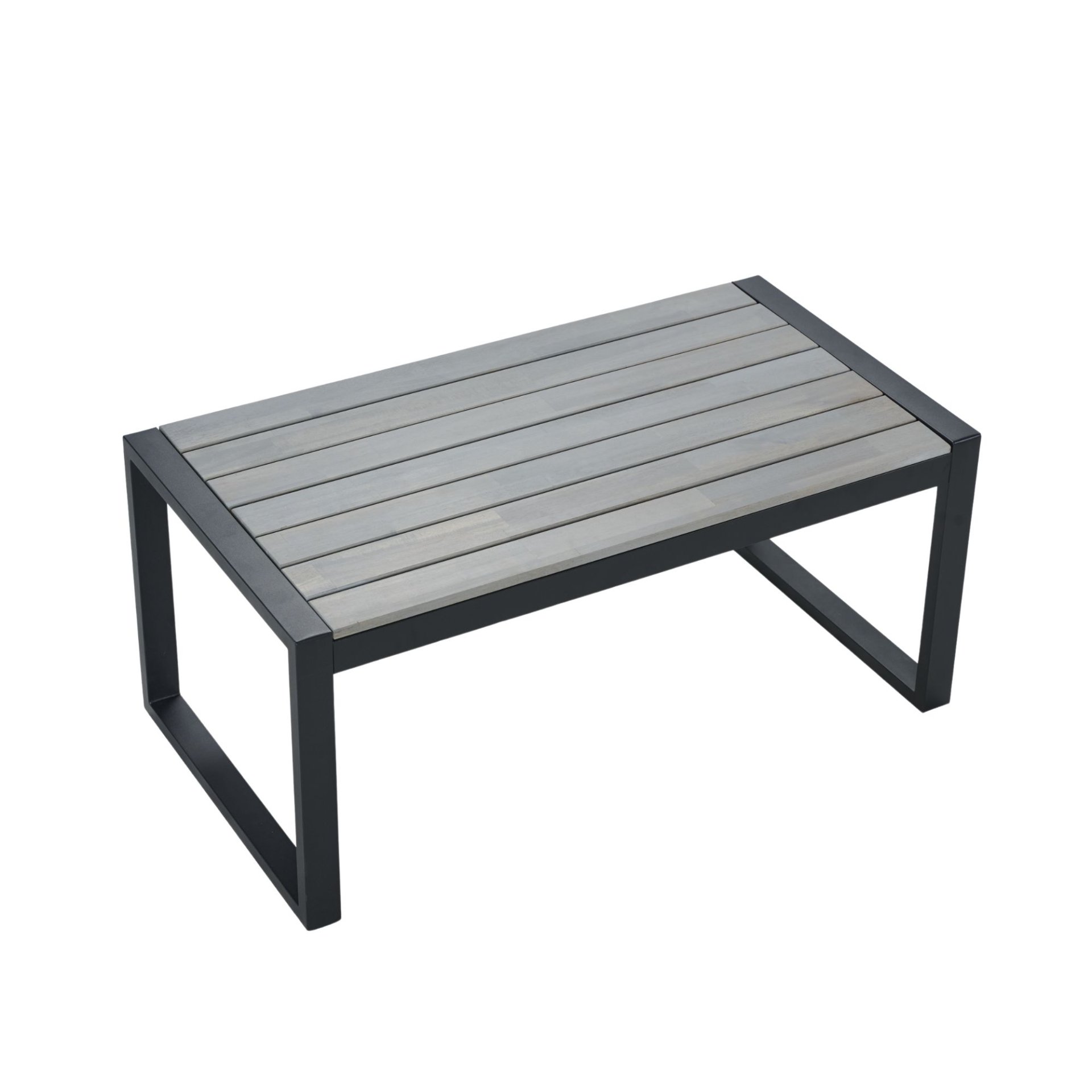 4 Piece Patio Furniture Set With Gray Acacia Wood Table Top - White - Image 13