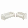 Oversized Sofa, 3 And 2 Seater - Beige - Image 6
