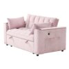 Multi Functional Sofa Bed With Cup Holder And USB Port For Living Room Or Apartments - Pink - Image 10
