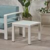 Contemporary Cape Coral Side Table With Tempered Glass Top - White - Image 5