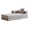 Floor Couch, Compression Sofa, Convertible Floor Sofa Bed & Pillow Back Support Armrest - Light Gray - Image 16