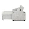 Pull Out Sofa Bed Modern Chenille Convertible Loveseat Sofa With Adjsutable Backrest, 2 Pillows, Cup Holders, USB Ports For Living Room, Apartment - White / Gray - Image 23