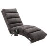 Ergonomic Linen Massage Chaise Lounge With Remote Control, Electric Massage Lounger With 5 Modes - Dark Gray - Image 20