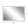 Modern LED Bathroom Vanity Mirror With Aluminum Frame, 45° Beveled Lights, Anti Fog - Silver - Image 3