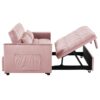 Convertible Sofa Bed 3 In 1 Pull Out Couch With Reclining Backrest And Pillows - Pink - Image 9