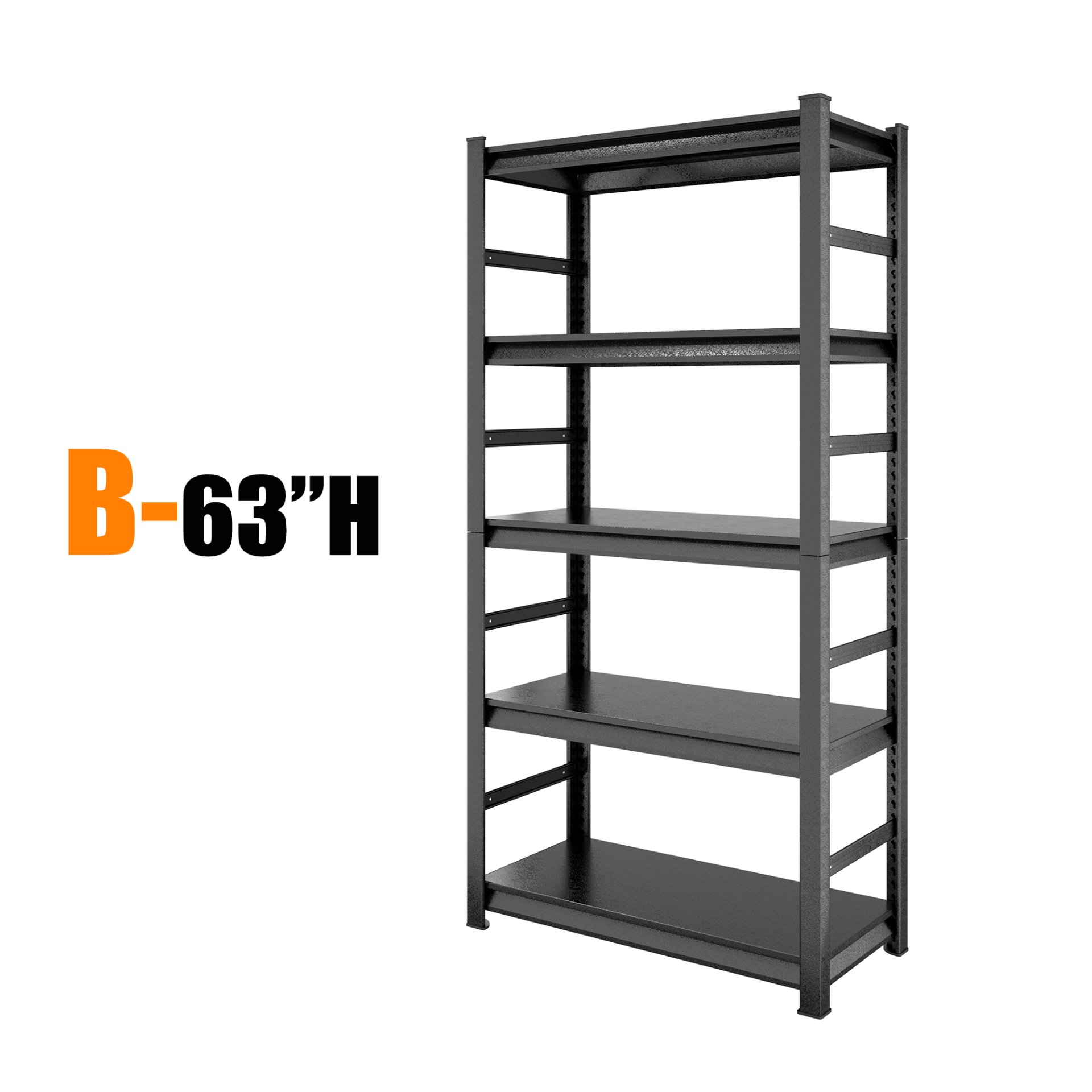 Adjustable Heavy Duty Shelving 5 Tier Storage Shelves, 2000Lbs Load, Kitchen, Garage - Black - Image 18