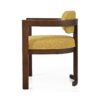 7 Piece Elegant Dining Set With Upholstered Wood Dining Chairs - Yellow / Walnut / Rich Mahogany - Image 13