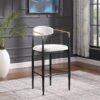 Barstools (Set of 2), Counter Height Upholstered Bar Stools With Backs And Iron Legs For Kitchen Island - Beige - Image 4