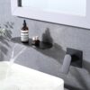 Modern Wall Mount Bathtub Faucet With Single Handle And Waterfall Spout - Matte Black - Image 2