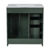 Bathroom Vanity With Ceramic Sink Combo, Frame Bathroom Storage Cabinet, Freestanding Vanity Set With 3 Drawers & Soft Closing Doors - Green - Image 15
