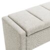 Modern Bed End Bench With Storage, Upholstered Large Foot Rest Stool, Comfy Window Vanity Bench For Living Room, Dorm, Coffee Table, Linen - Light Gray - Image 9