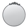 Classic Design Mirror With Round Shape And Baroque Inspired Frame For Bathroom, Entryway, Console Lean Against Wall - Black - Image 2