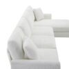 Modern Oversized Sectional Sofa, L-Shaped Luxury Couch Set With 2 Free Pillows, 5 Seat Chenille Indoor Furniture With Chaise - White - Image 9