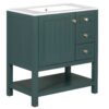 Transitional Style Bathroom Vanity Cabinet Combo With Ceramic Sink - Green - Image 16
