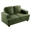 Modern Loveseat, Comfortable 2 Seater Couch With Deep Seating And High Density Foam, Loose Back Cushions, Wide Arms - Green - Image 2