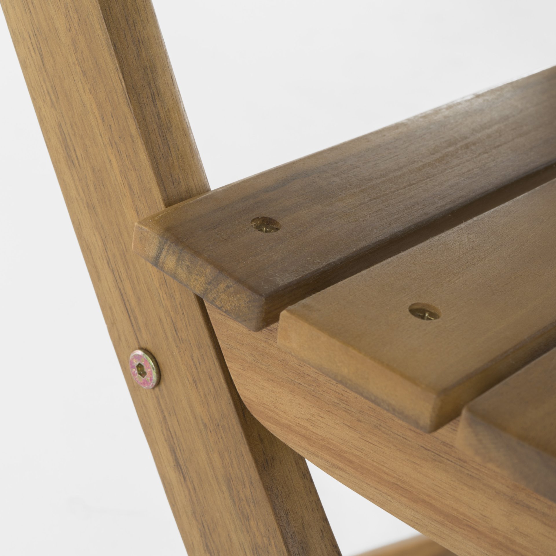 Outdoor 3 Piece Half Round Folding Bistro Set - Natural - Image 7