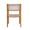 Outdoor Dining Chair (Set of 2), Patio Chairs, Teak Acacia Wood - Light Brown - Image 7