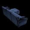 Elegant 3 Seater Sofa Set With Ottoman And Pillows, Textured, High Resilience Cushions - Blue - Image 15