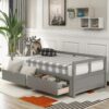 Daybed With Trundle And Two Storage Drawers, Sofa Bed For Bedroom Living Room - Gray - Image 9