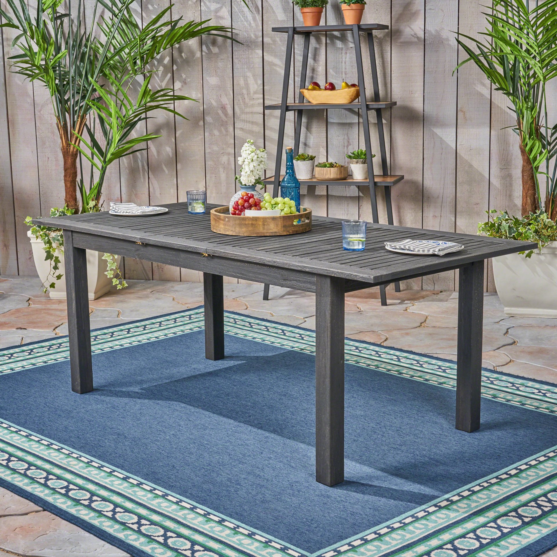 Outdoor Expandable Dining Table - Dark Gray - Image 4
