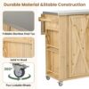 Outdoor Kitchen Island Fir Wood Kitchen Island With Stainless Steel Top, Ample Storage Space, Towel And Spice Racks And A Bottle Opener For Outdoor - Natural - Image 5