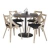 Dakota Charlotte - 5 Piece Contemporary Dining Set - Espresso / Whitewashed / Blue - Image 2