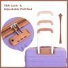 5 Piece Set (20"24"28 +A Travel Bag And A Toiletry Bag), Hard Case Spinner Wheels Luggage Sets With Tsa Lock Carry On Suitcase Luggage Durable Suitcase - Lilac - Image 6