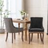 Ultra Side Dining Chair, Thickened Fabric Chairs With Neutrally Toned Solid Wood Legs, Bronze Nail Head (Set of 2) - Blue - Image 15