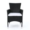 Dimensional Outdoor Dining Chair With Cushion Seat And Iron Frame, (Set of 2) - Black - Image 6