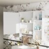 Wall Mounted Bathroom Storage Cabinet, Medicine Cabinets With Large Mirror Door, Adjustable Shelves And Three Open Storage Levels(Not Include Bathroom Vanity) - White - Image 3