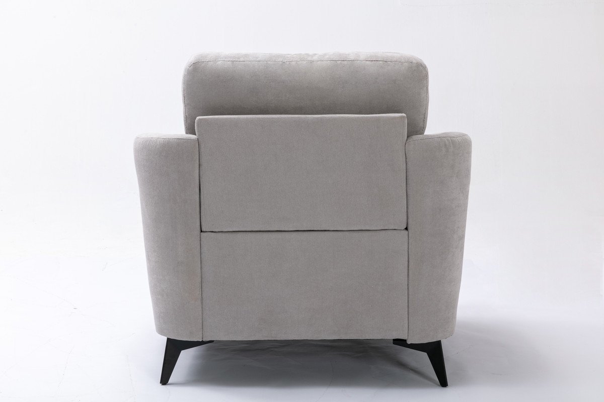 Callie - Woven Fabric Living Room Sofa, Loveseat, Chair (Set of 3) - Light Gray - Image 12