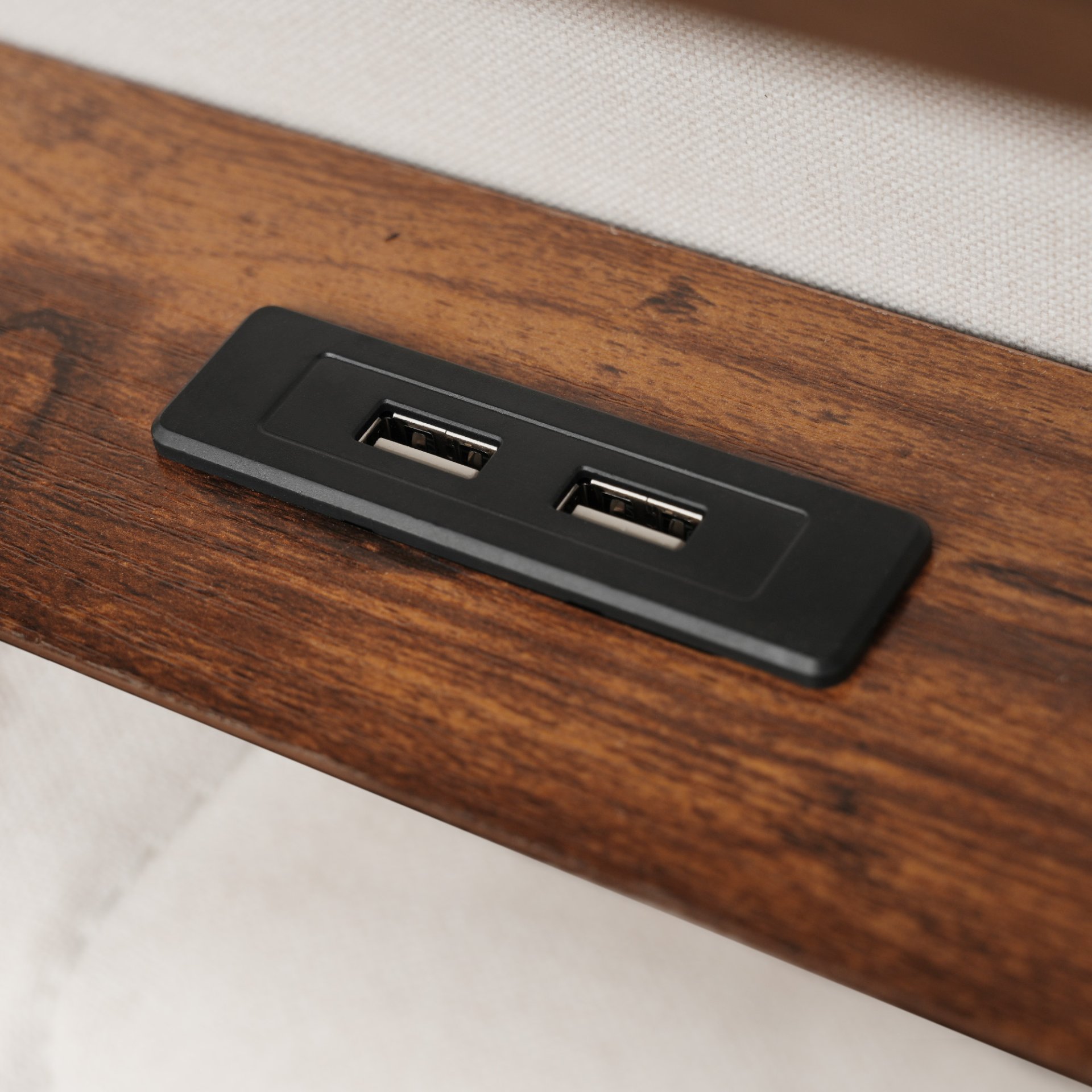 Full Size Upholstered Platform Bed With A Hydraulic Storage System, LED And USB Charging (Without Mattress) - Natural - Image 11