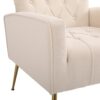 Modern Accent Chair With Ottoman, Comfy Armchair For Living Room, Bedroom, Apartment, Office - Beige - Image 11