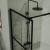 Shower Screen Door Walk In Wet Room, 3 Panel Style - Black - Image 3