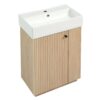 21.6" Bathroom Vanity With Sink And Freestanding Wood Grain Cabinet Featuring Left Door - Wood - Image 12