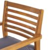 Outdoor Dining Chair With Slat Back And Acacia Wood Frame (Set of 2) - Gray / Teak - Image 13