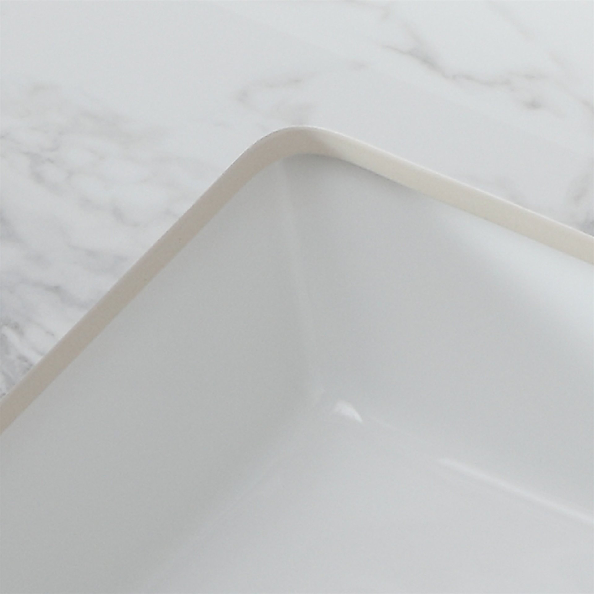Sintered Stone Bathroom Vanity Top With Rectangular Undermount Ceramic Sink And Backsplash, Single Faucet Hole - Carrara White - Image 5