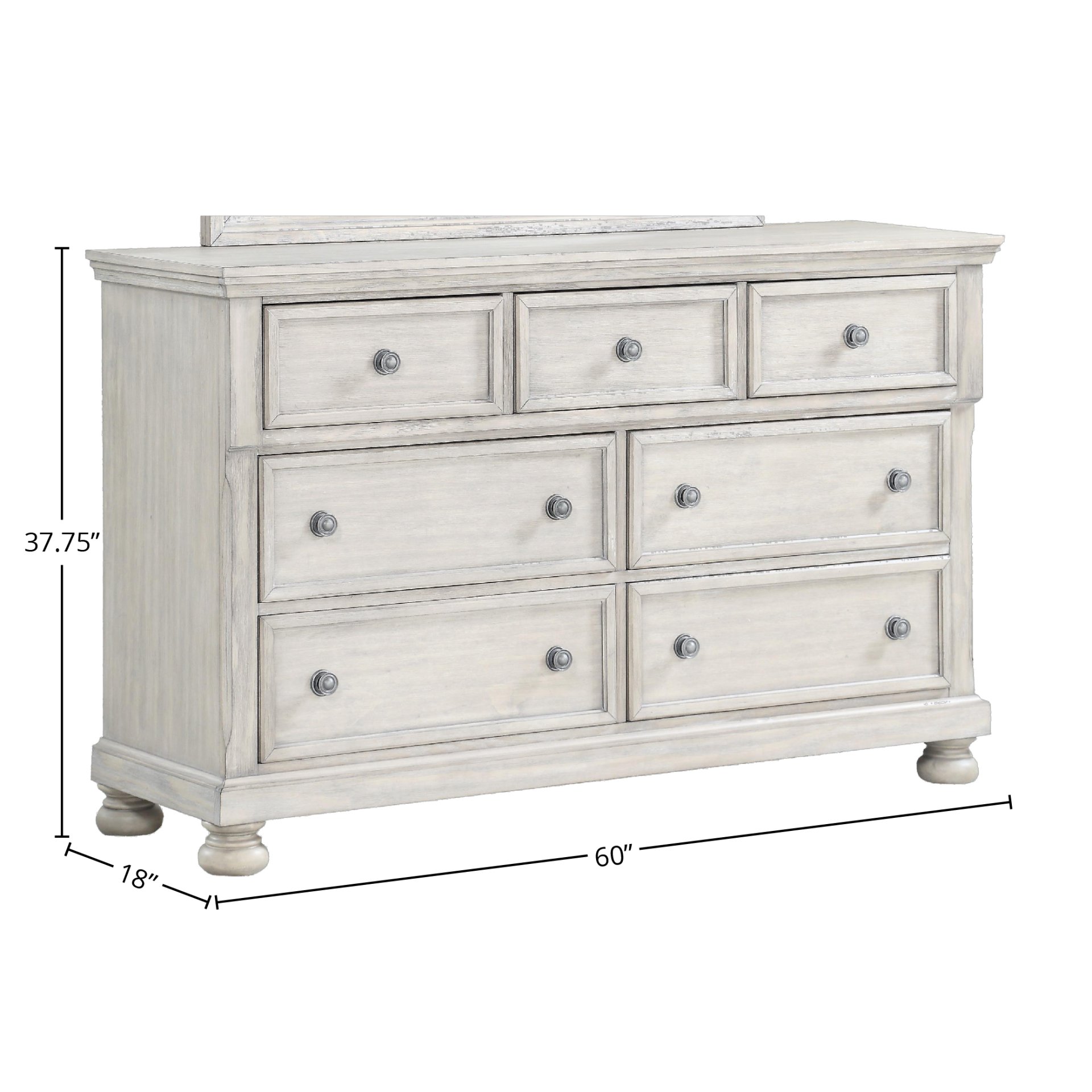Seven Drawer Dresser - Antique Gray - Image 2