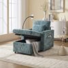 Multifunctional Chenille Recliner With Storage And Phone Bracket For Small Spaces - Lake Blue - Image 9