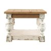 Rectangle Coffee Wooden Coffee Table, French Country Coffee Table - Brown / Antique White - Image 2