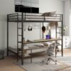 Ethan - Full Over Twin Bunk Bed With Desk, Charging Station, Storage Shelves, Safety Guard & Stairs - Black - Image 8