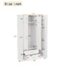 Modern 3 Door Mirror Wardrobe With 2 Drawers And Top Cabinet - White - Image 10