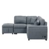 Sleeper Sectional Sofa, L-Shape Corner Couch Sofa - Bed With Storage Ottoman & Hidden Arm Storage & USB Charge For Living Room Apartment - Dark Gray - Image 19