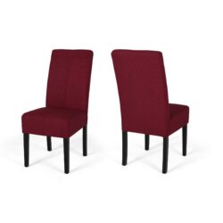 Pertica - Dining Chair Upholstered Armless Chairs (Set of 2) - Red