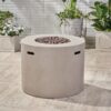 Magnesium Oxide Round Fire Pit With 40, 000 Btu For Patio Use - Light Gray - Image 4