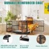 Multi Function Dog Crates With Storage, Double Doors, Indoor Dog Crate - Black Brown - Image 9