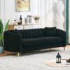 Tufted Oversized Sofa For Living Spaces - Black - Image 4