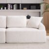 Compression Sofa: 4 Seater Combined Sofa, Crochet Yarn Fabric, Full Sponge Compression Sofa, Combined Sofa With 4 Pillows For Home Living / Home Furniture / Apartment - Beige - Image 24