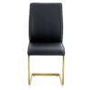 Luxury Simple Arch Chair (Set of 8) Material High Resilience Dining Chair With Metal Legs - Black / Gold - Image 7